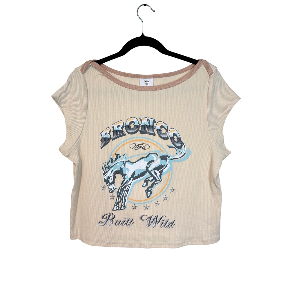 Grayson Threads Ford Bronco Graphic Tee XL Cream Ribbed Built Wild Retro Shirt